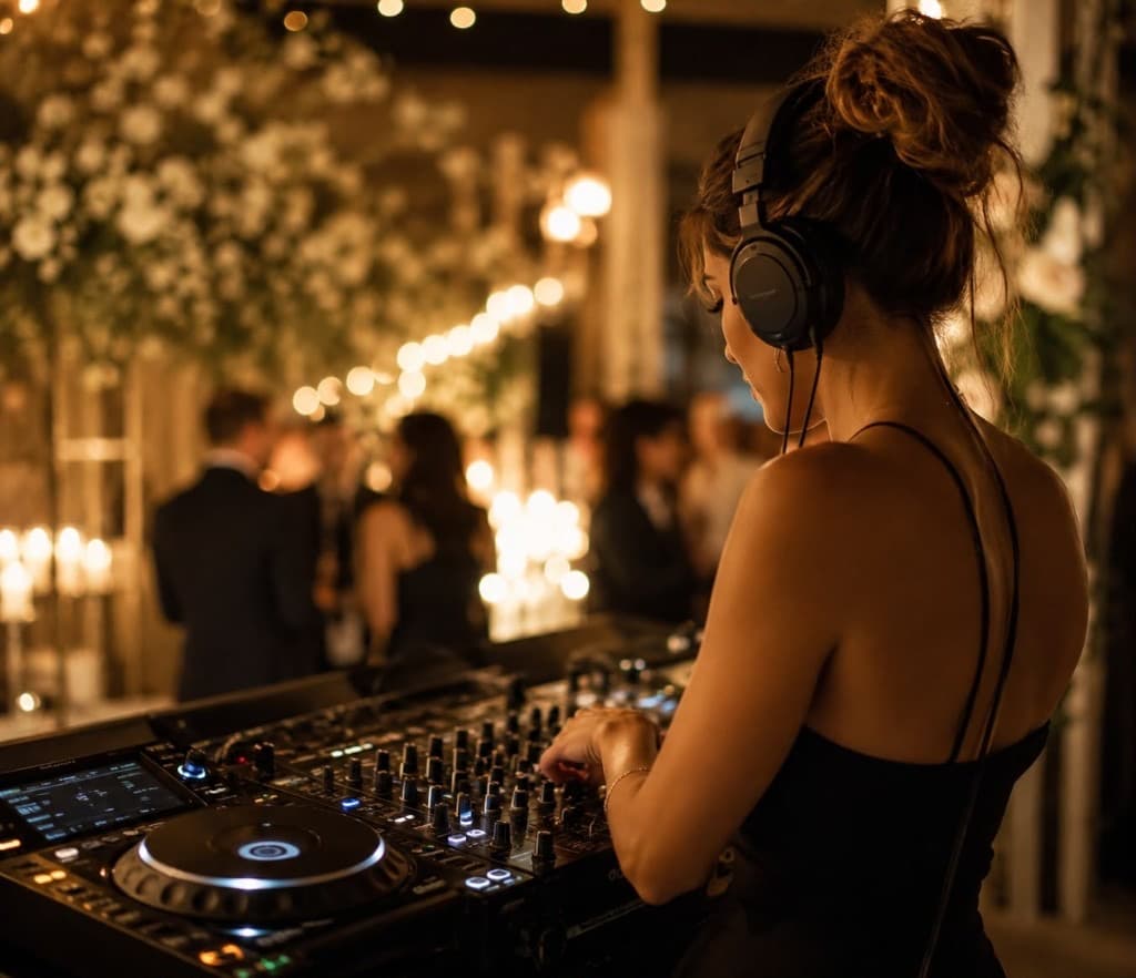 Professional DJ performing at an elegant evening celebration